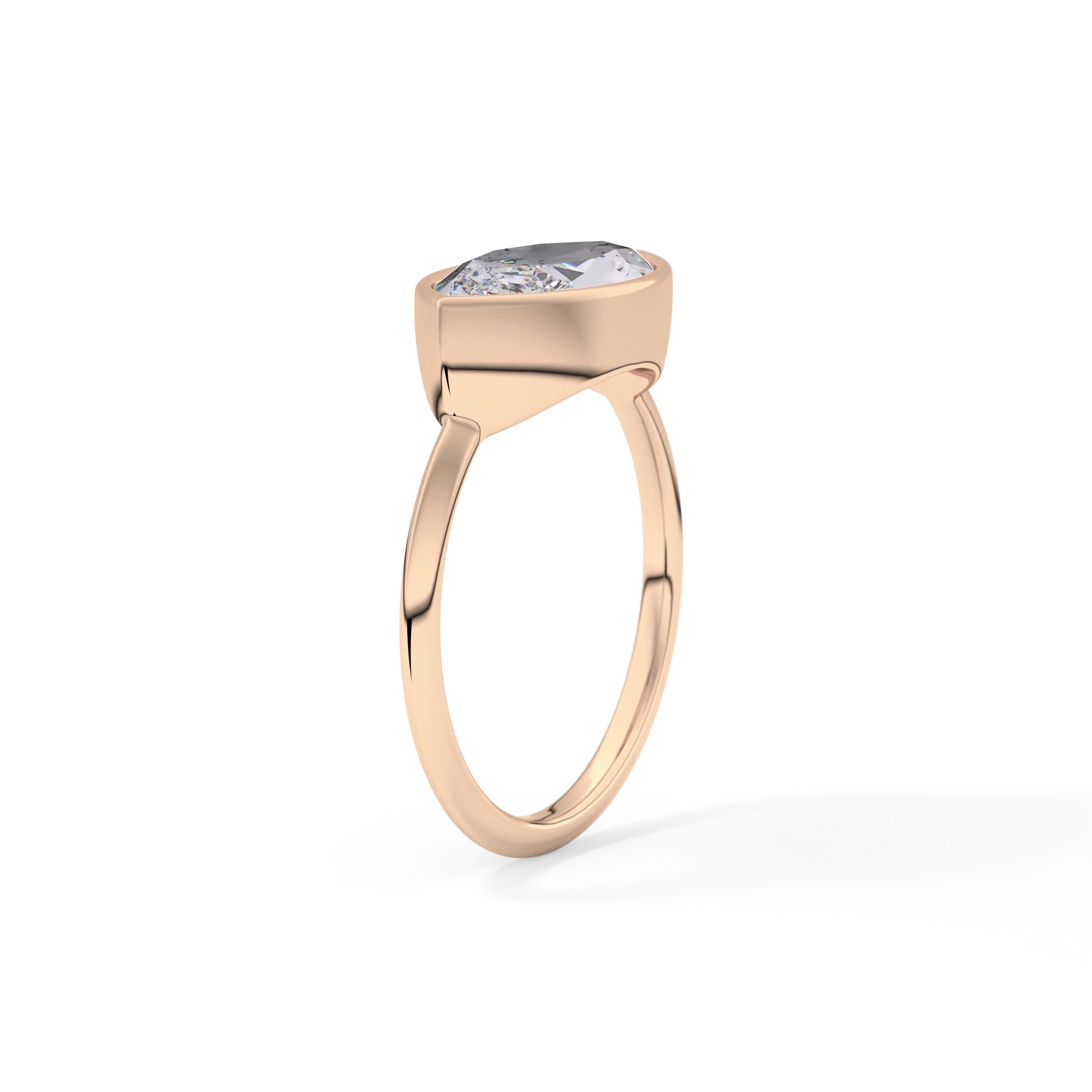 East West Marquise Bezel Lab Grown Engagement Ring