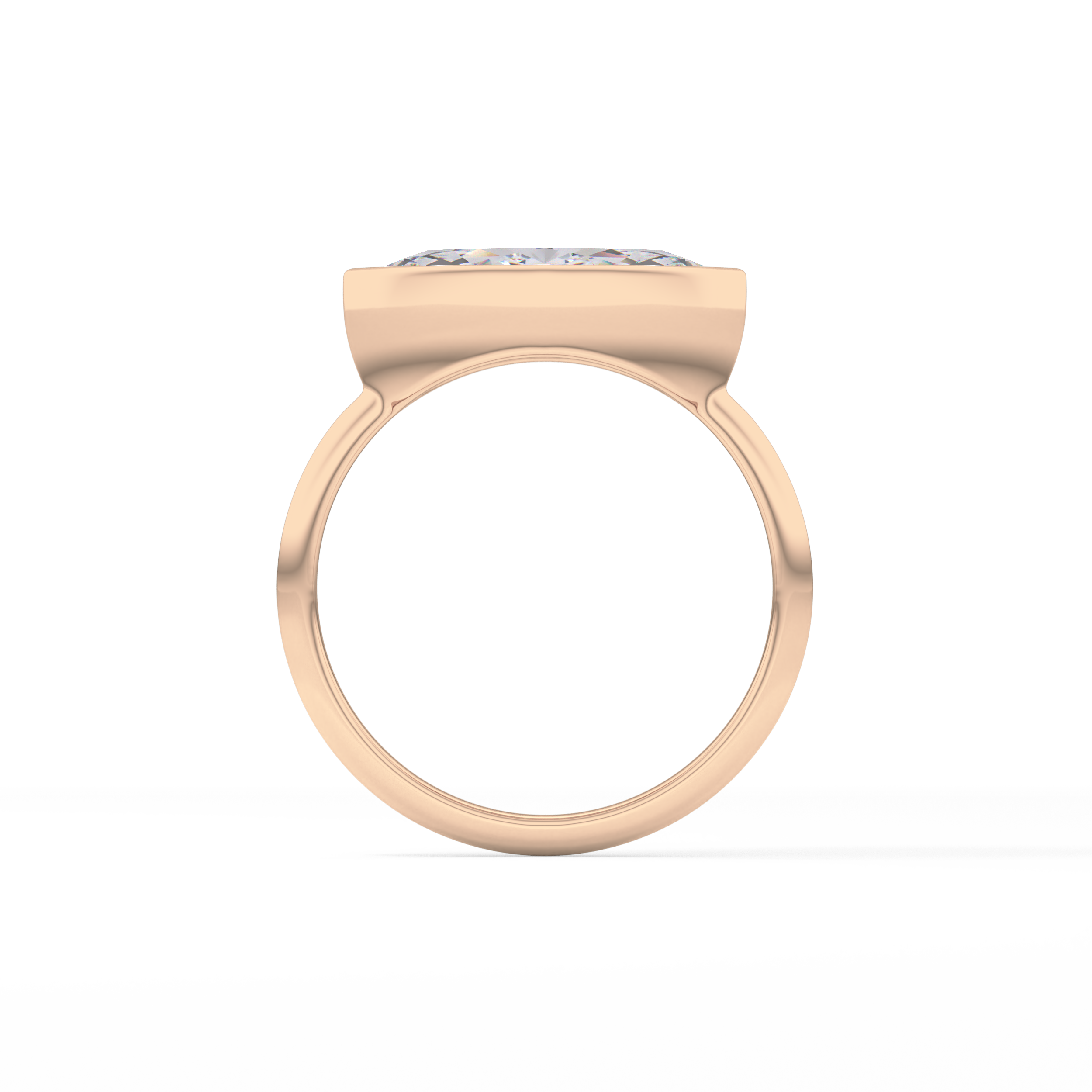 East West Marquise Bezel Lab Grown Engagement Ring