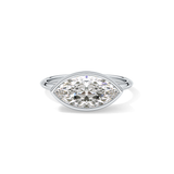 East West Marquise Bezel Lab Grown Engagement Ring