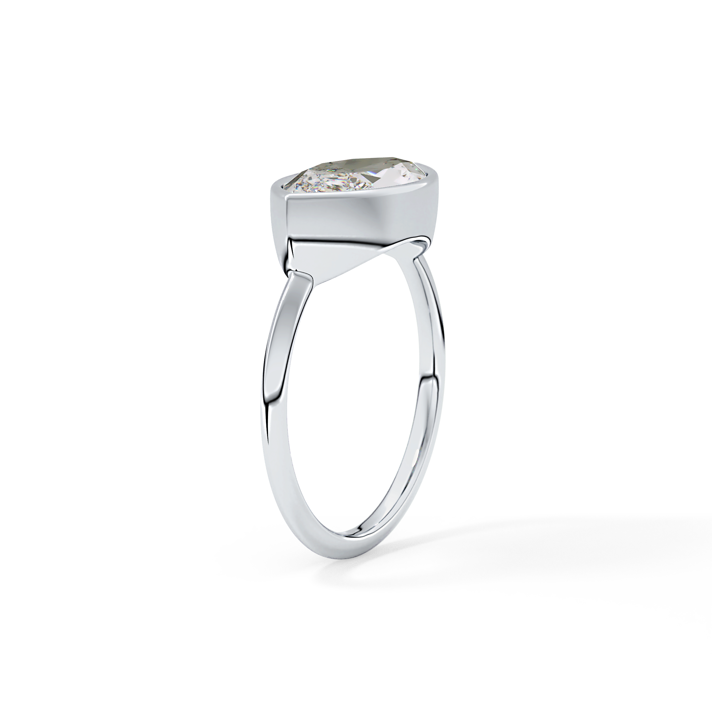 East West Marquise Bezel Lab Grown Engagement Ring