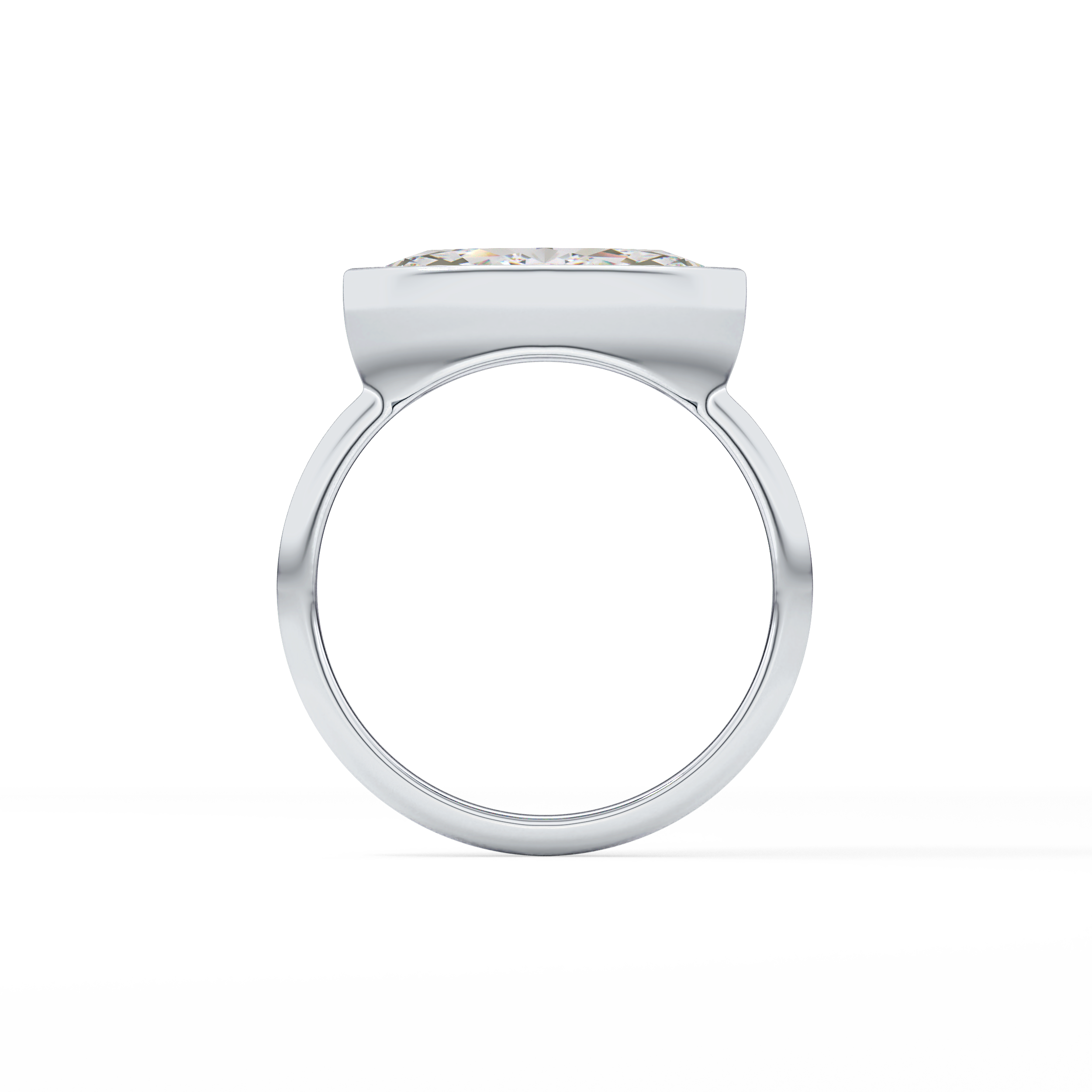 East West Marquise Bezel Lab Grown Engagement Ring