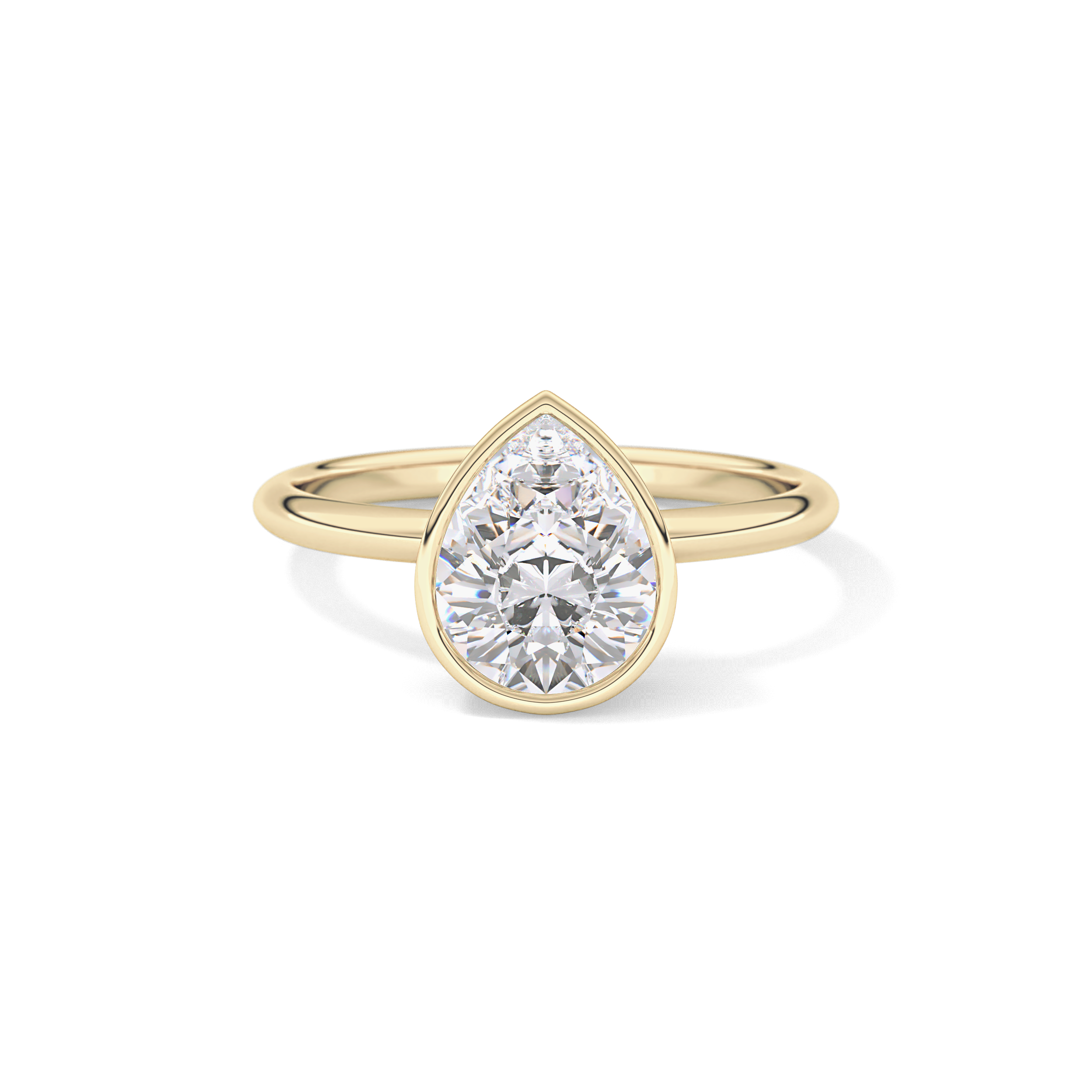 Pear Bezel Lab Grown Engagement Ring