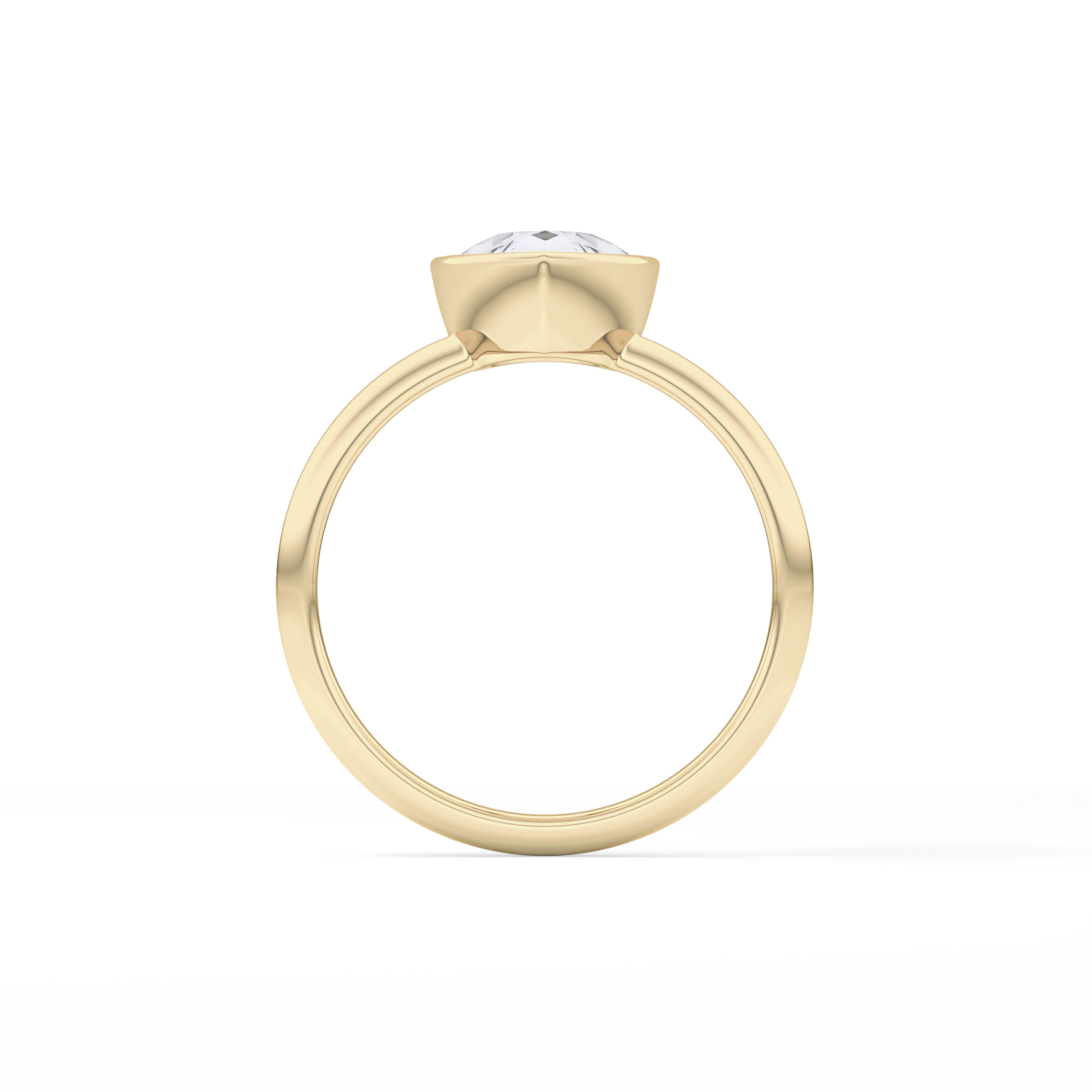 Pear Bezel Lab Grown Engagement Ring