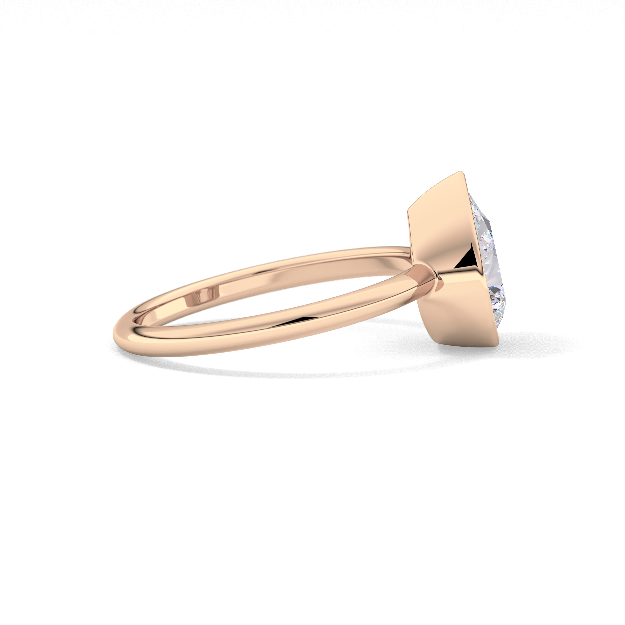Pear Bezel Lab Grown Engagement Ring