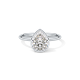 Pear Bezel Lab Grown Engagement Ring