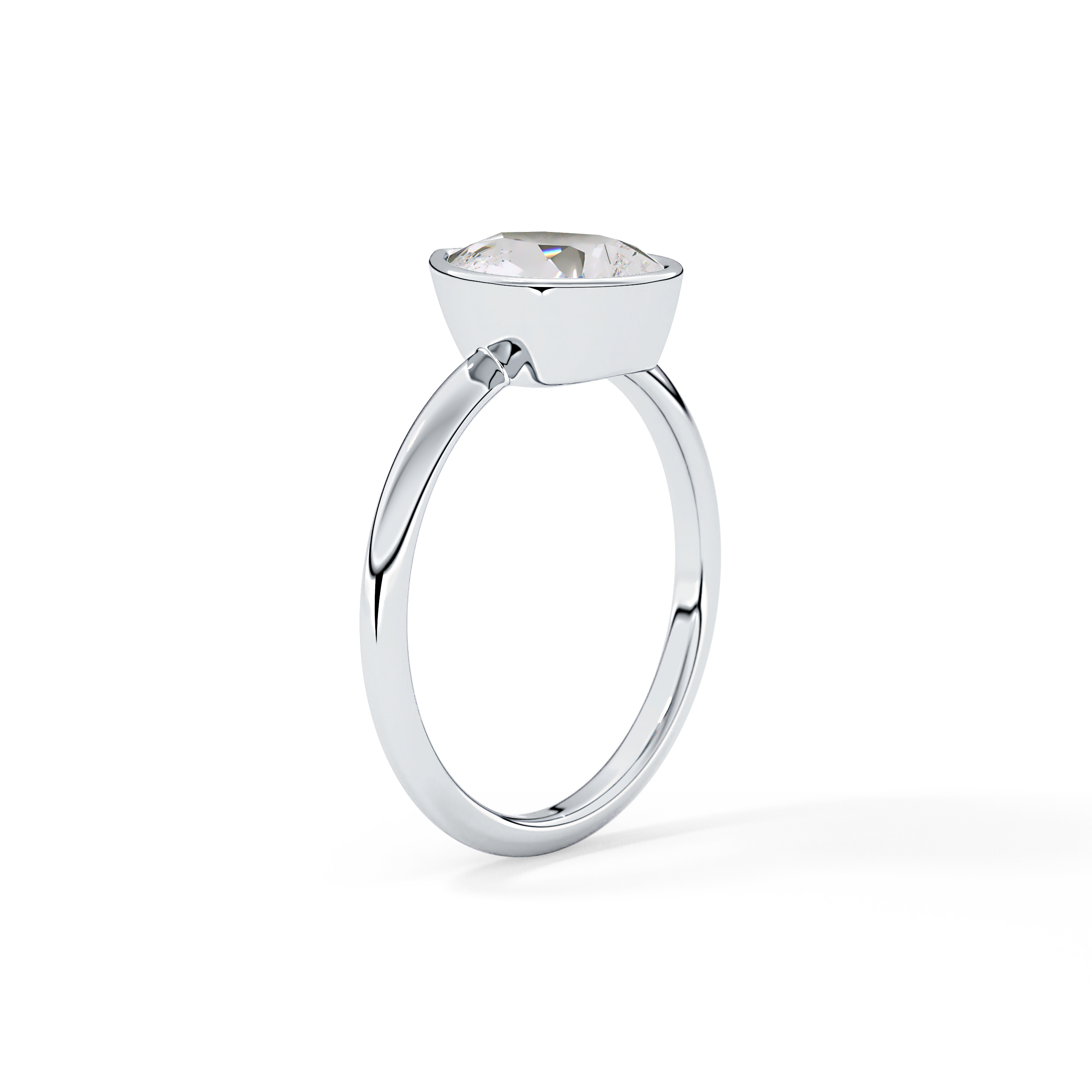 Pear Bezel Lab Grown Engagement Ring