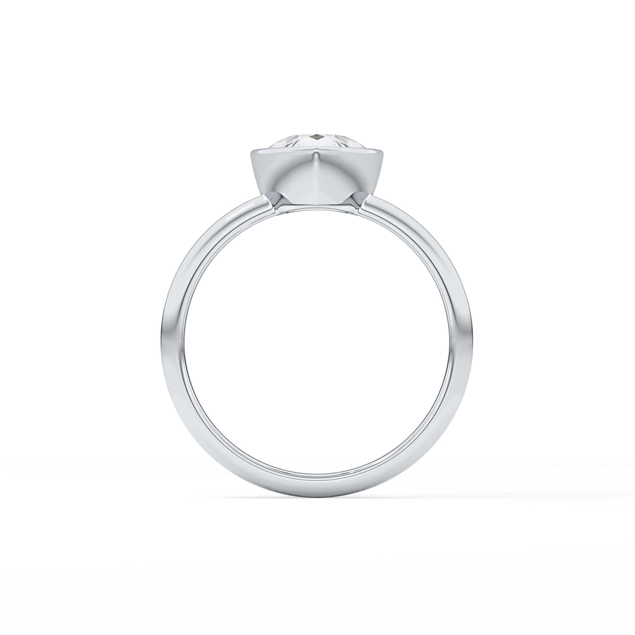 Pear Bezel Lab Grown Engagement Ring
