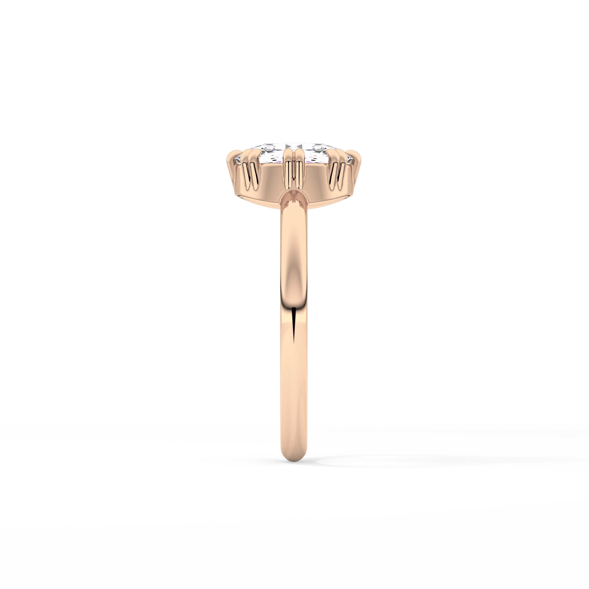 Rose Solitaire Lab Grown Engagement Ring
