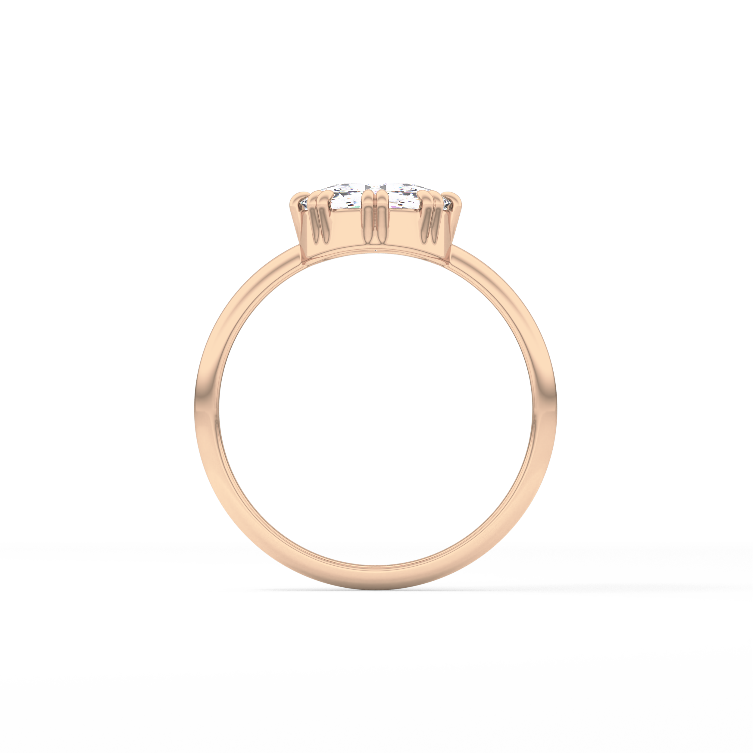 Rose Solitaire Lab Grown Engagement Ring