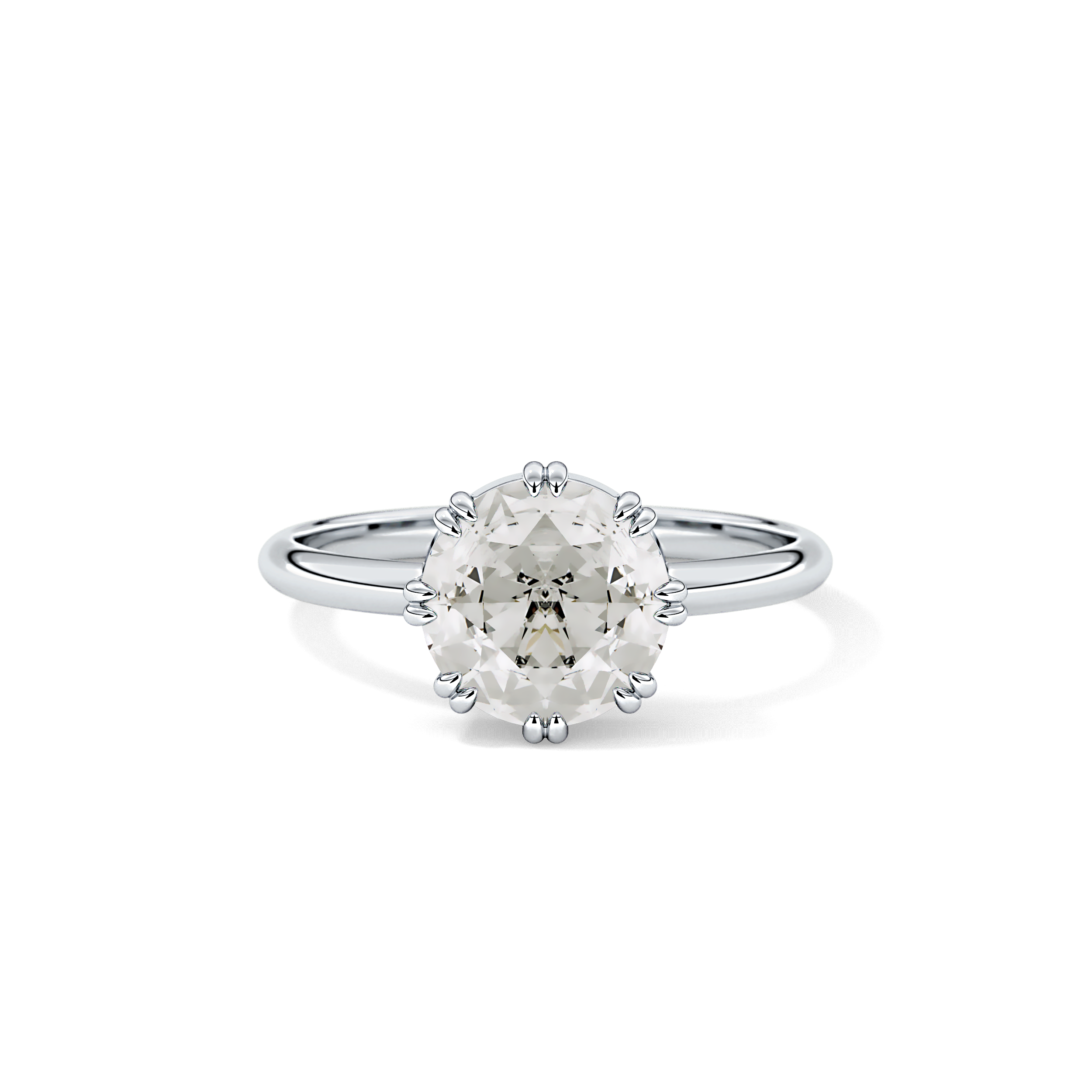 Rose Solitaire Lab Grown Engagement Ring