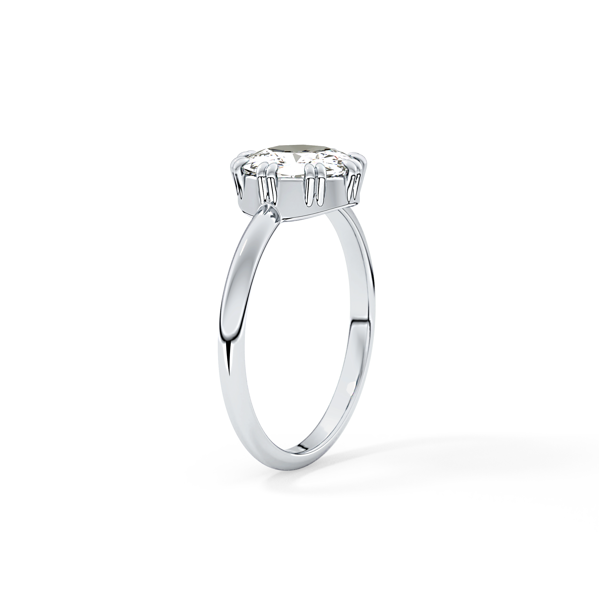 Rose Solitaire Lab Grown Engagement Ring