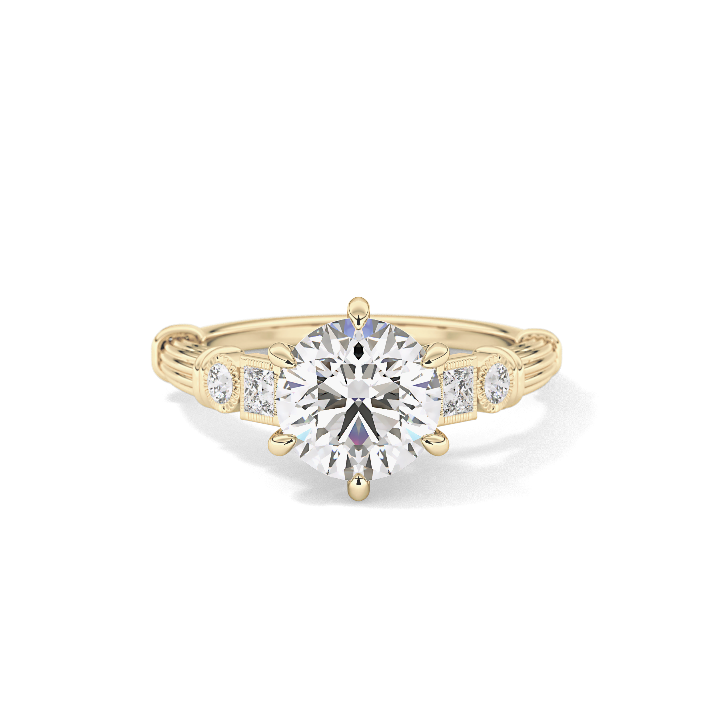 Round Cluster Lab Grown Diamond Engagement Ring