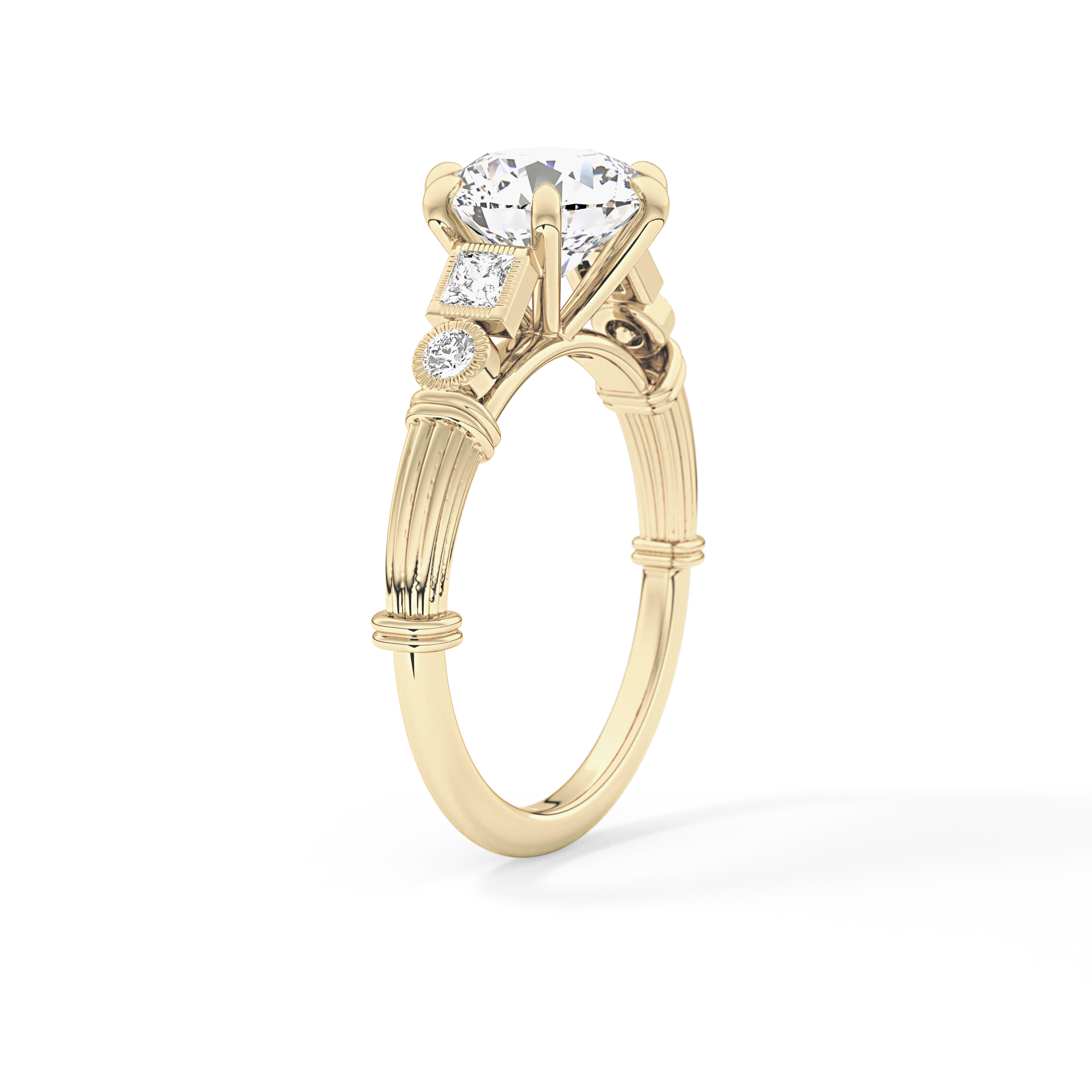 Round Cluster Lab Grown Diamond Engagement Ring