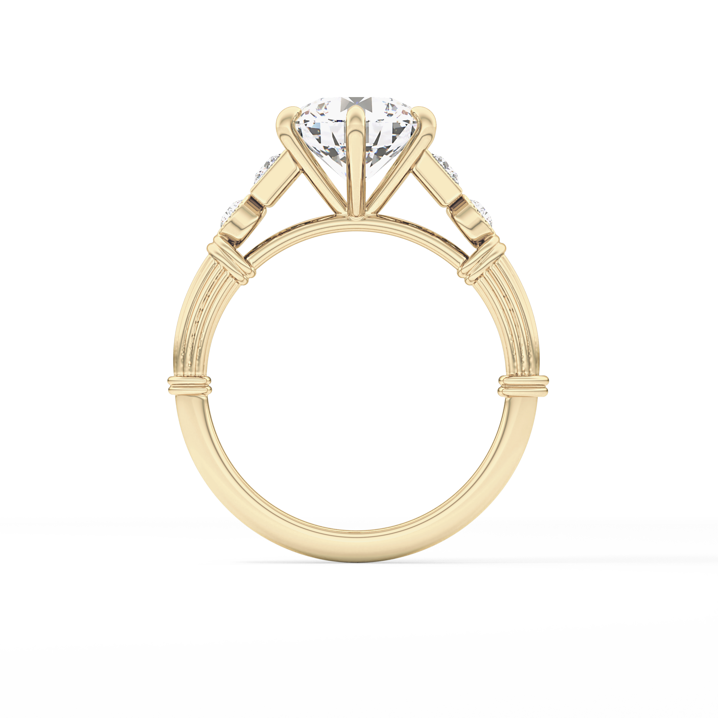 Round Cluster Lab Grown Diamond Engagement Ring