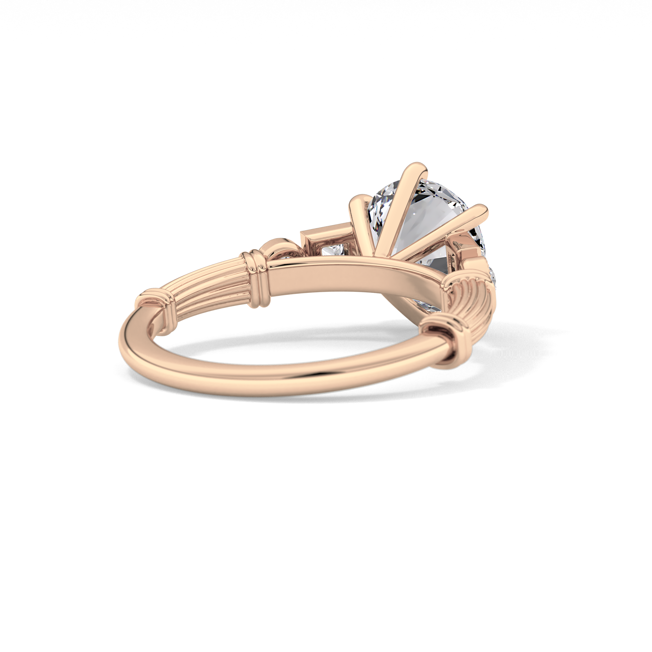 Round Cluster Lab Grown Diamond Engagement Ring