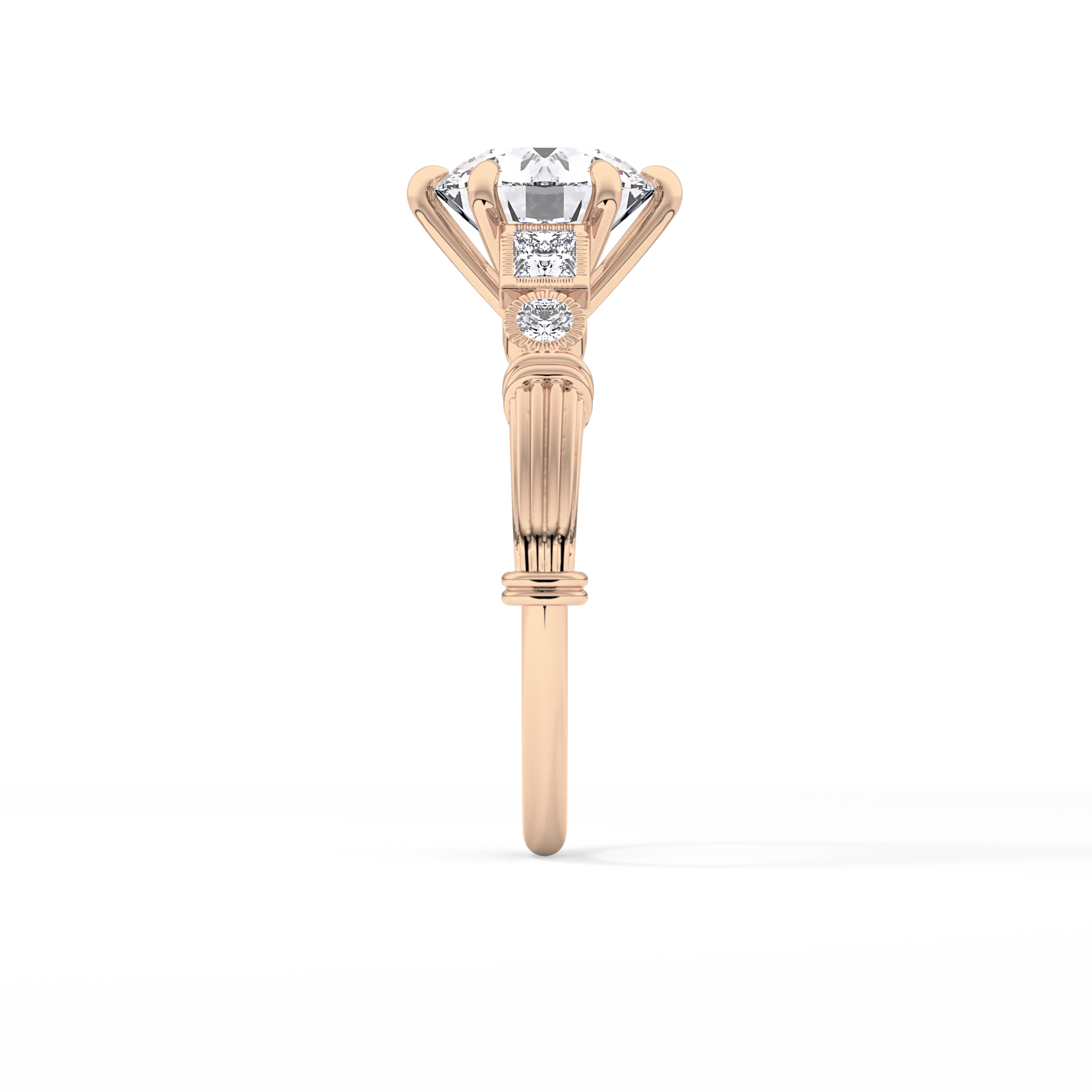 Round Cluster Lab Grown Diamond Engagement Ring