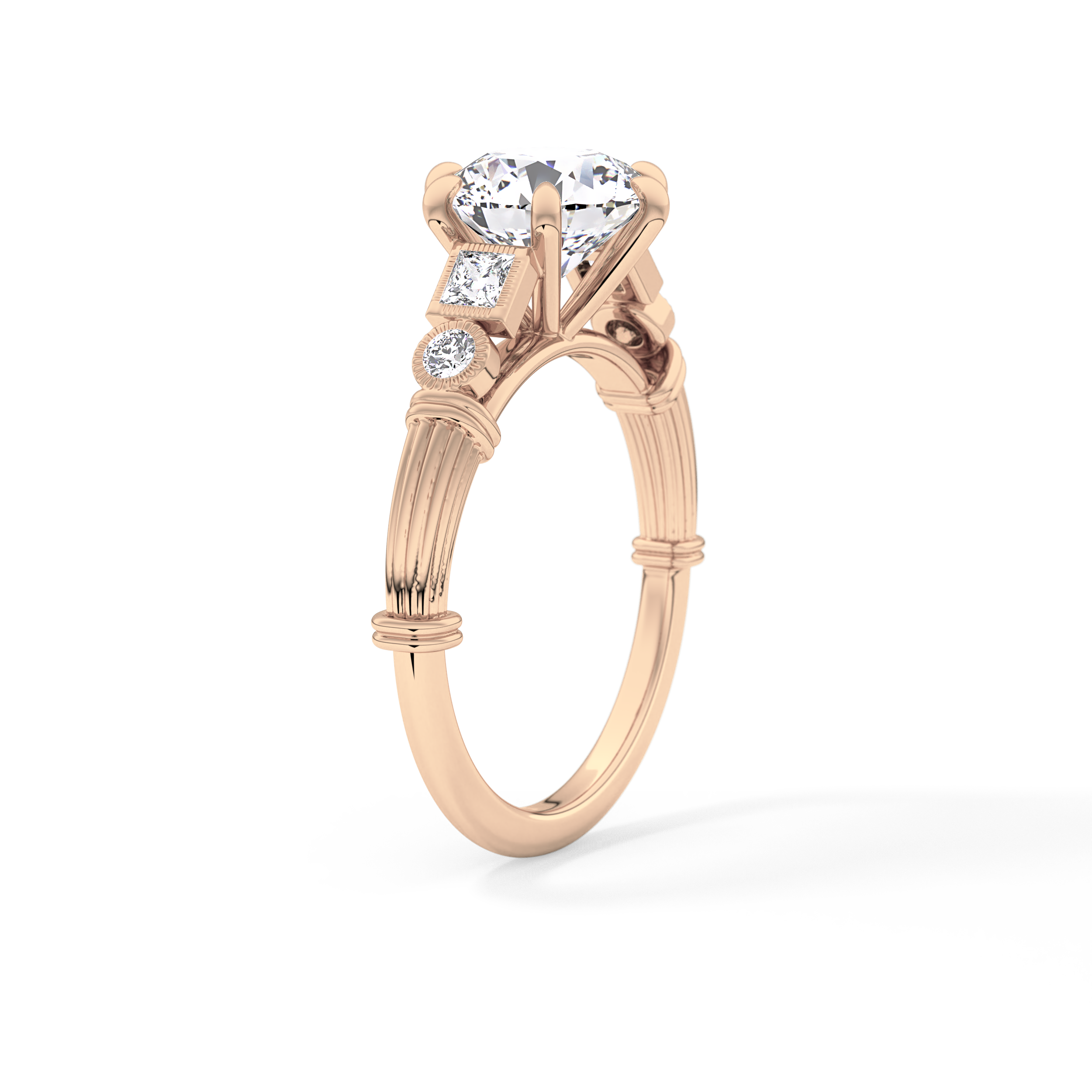 Round Cluster Lab Grown Diamond Engagement Ring