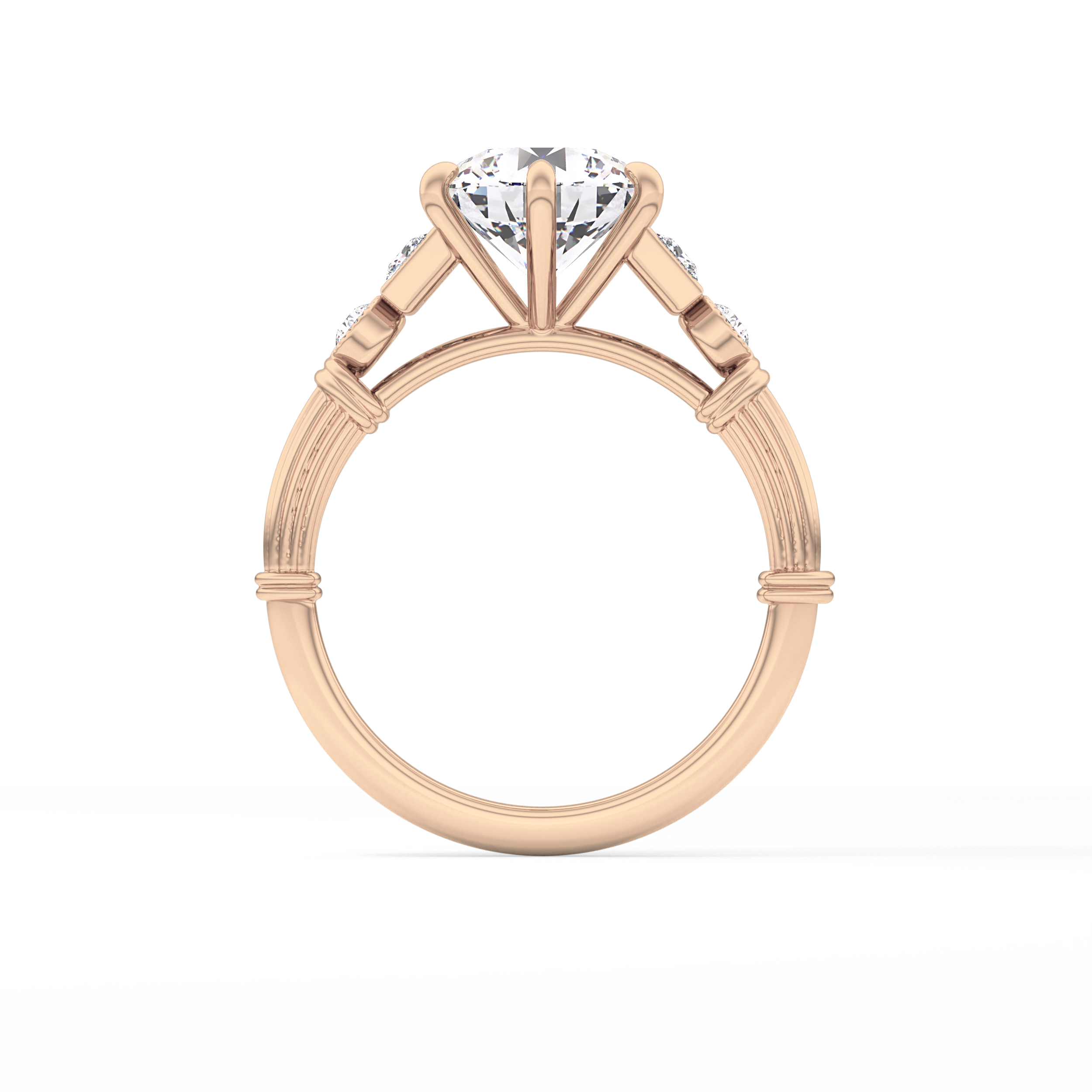 Round Cluster Lab Grown Diamond Engagement Ring