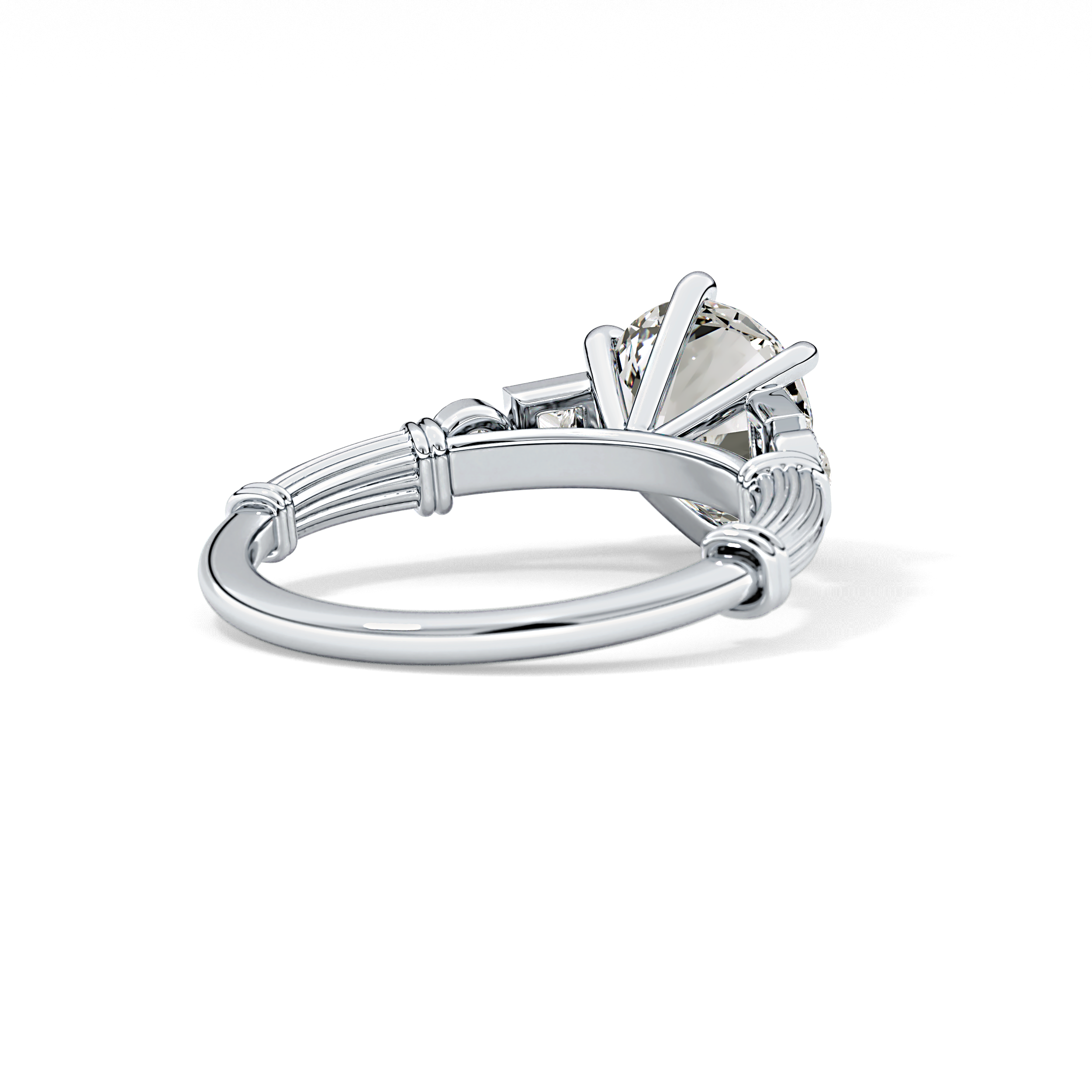 Round Cluster Lab Grown Diamond Engagement Ring