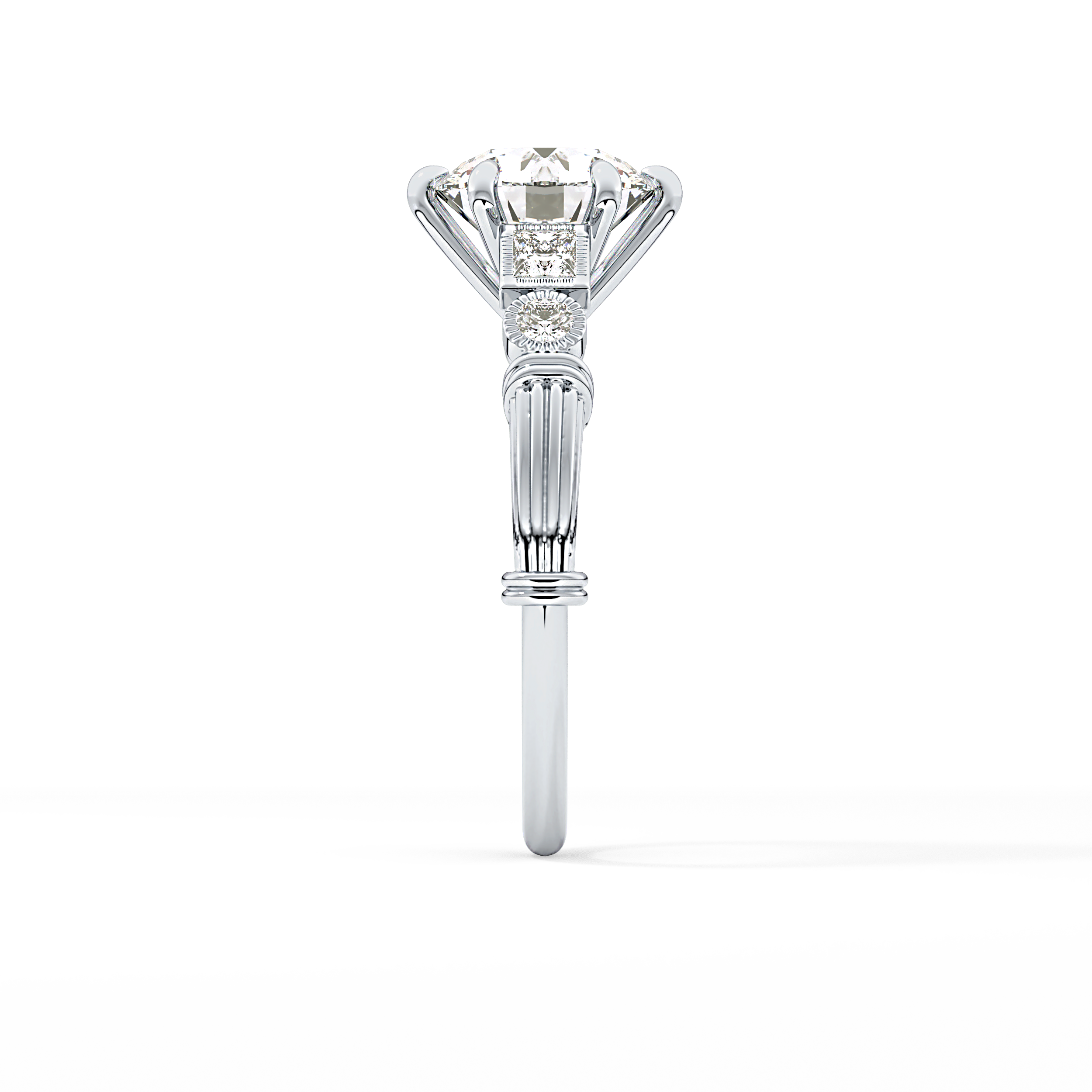 Round Cluster Lab Grown Diamond Engagement Ring