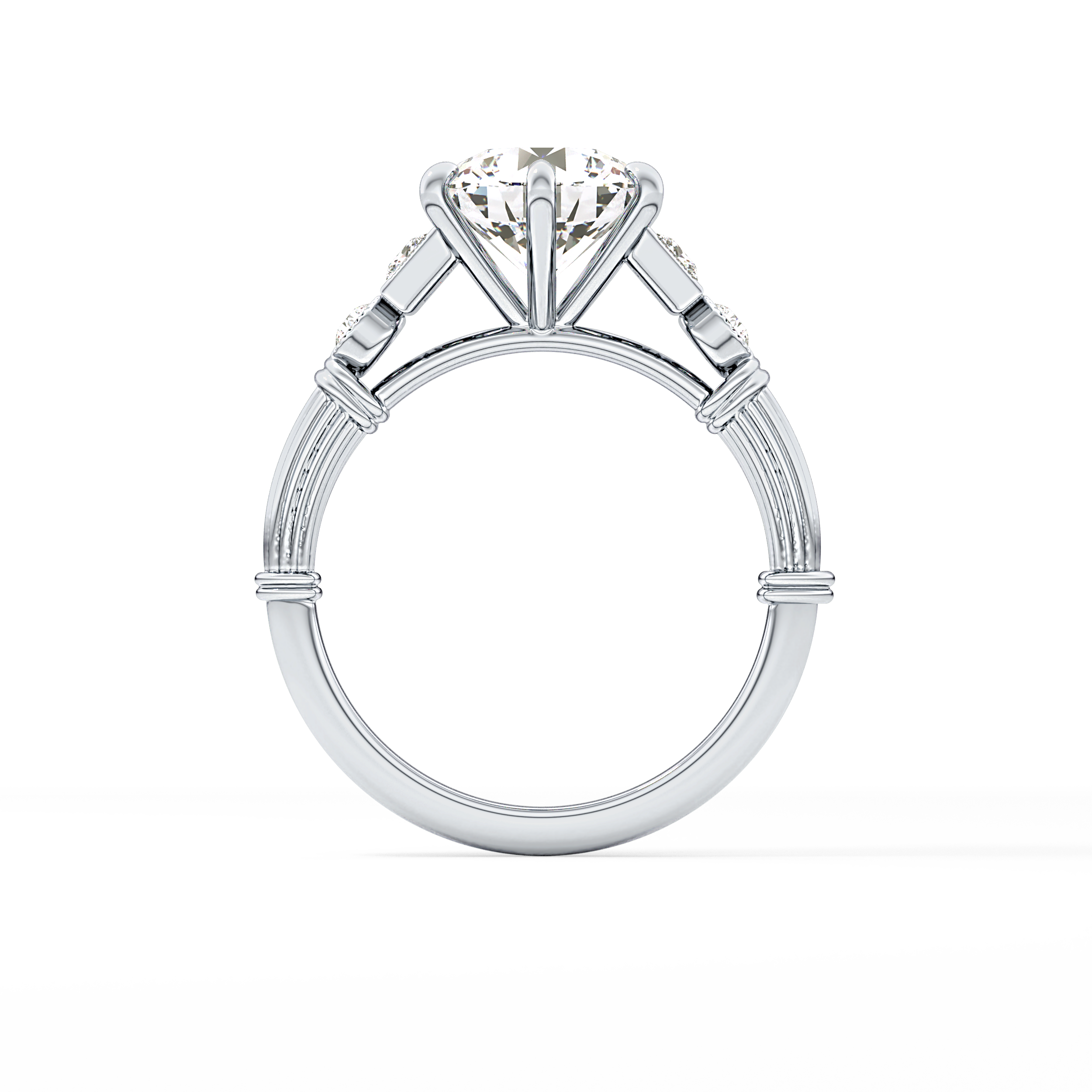 Round Cluster Lab Grown Diamond Engagement Ring