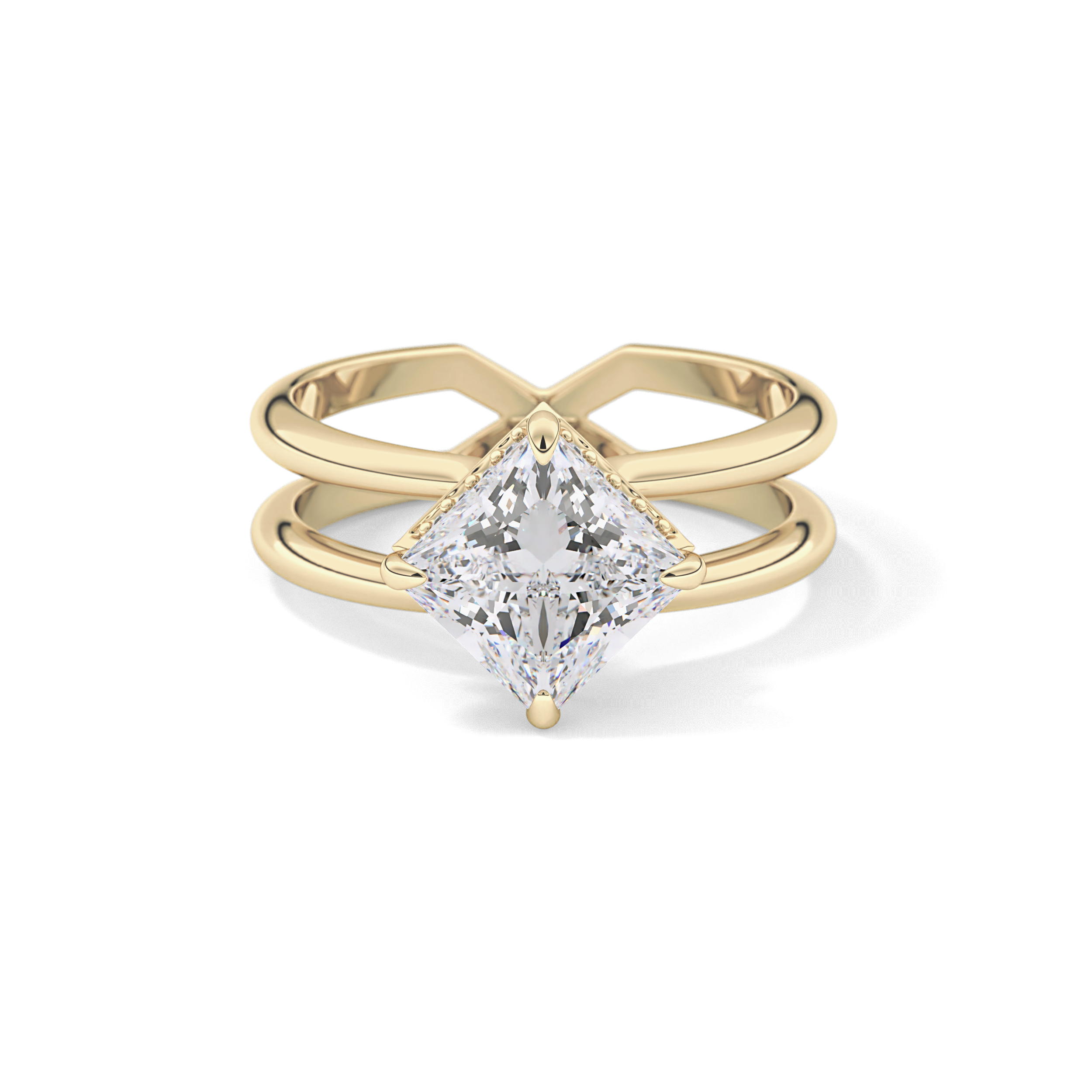 Princess Hidden Halo Lab Grown Diamond Engagement Ring