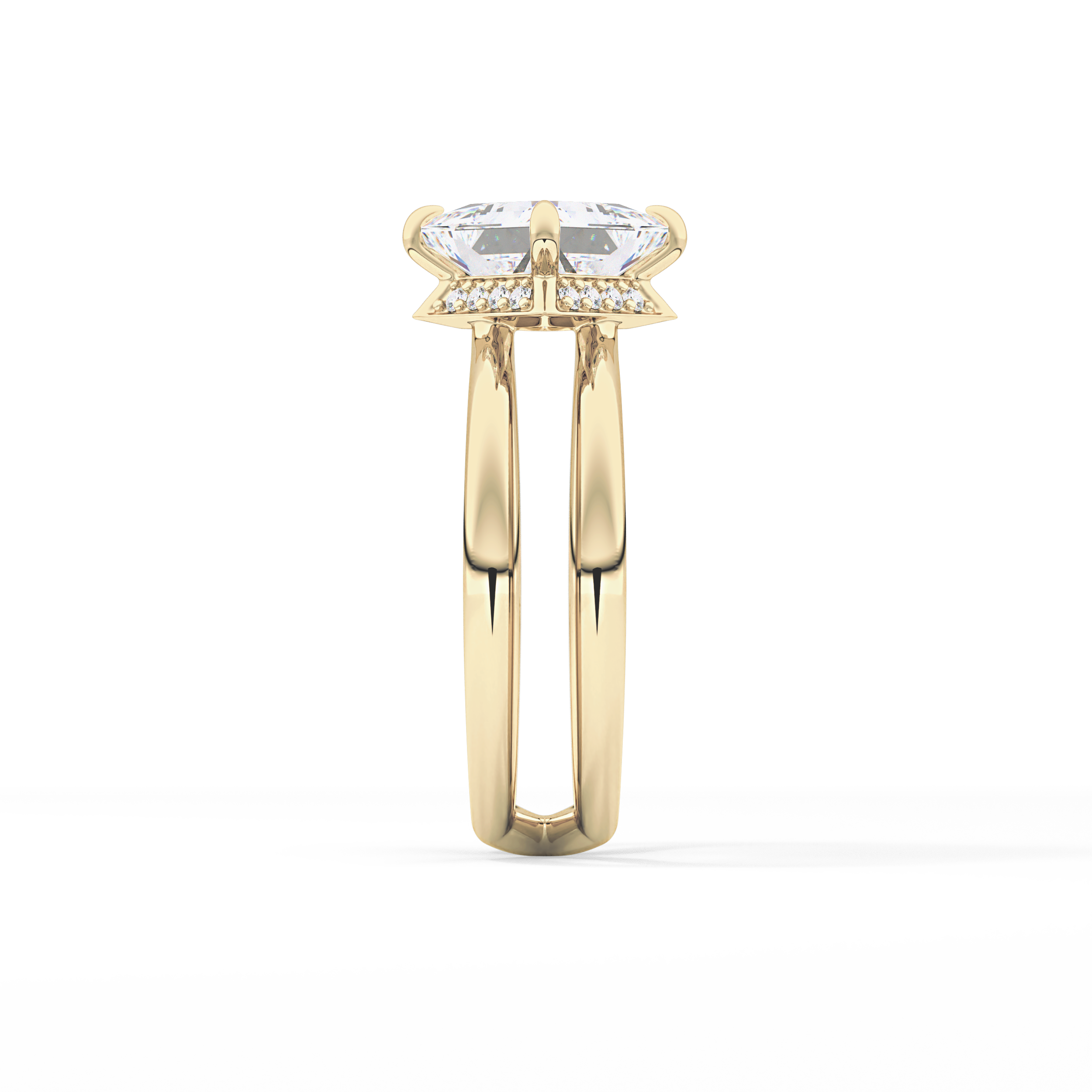 Princess Hidden Halo Lab Grown Diamond Engagement Ring