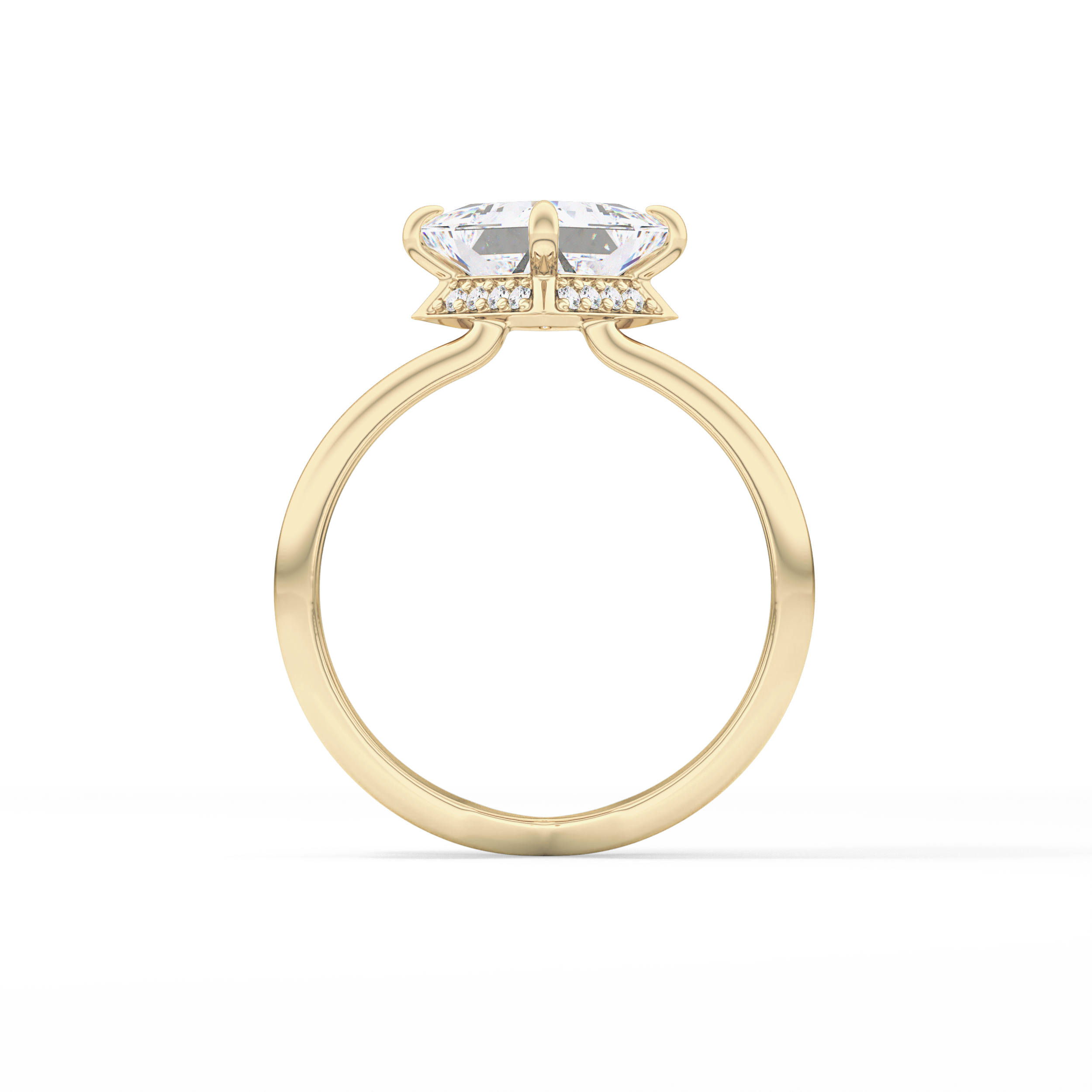 Princess Hidden Halo Lab Grown Diamond Engagement Ring