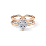 Princess Hidden Halo Lab Grown Diamond Engagement Ring