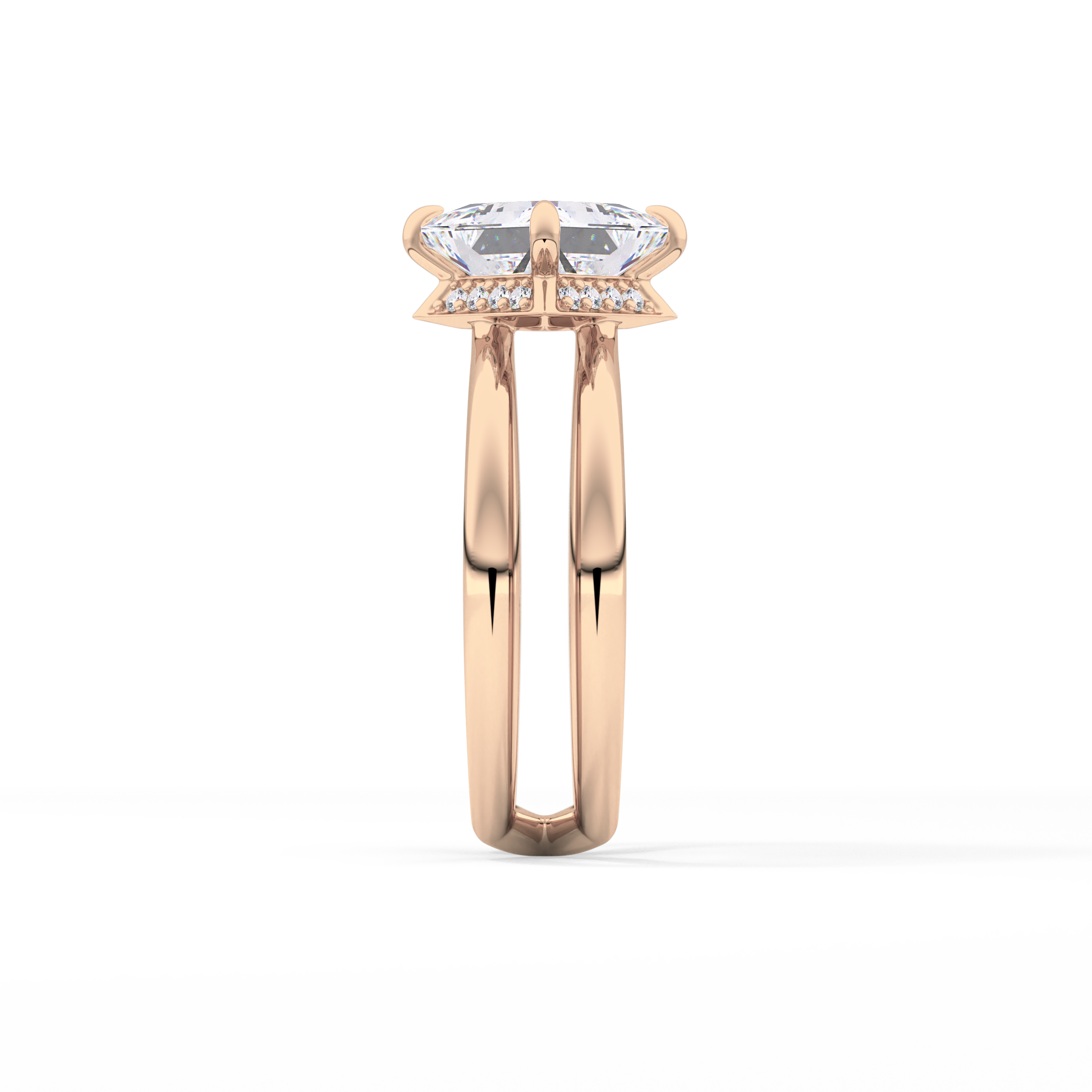 Princess Hidden Halo Lab Grown Diamond Engagement Ring