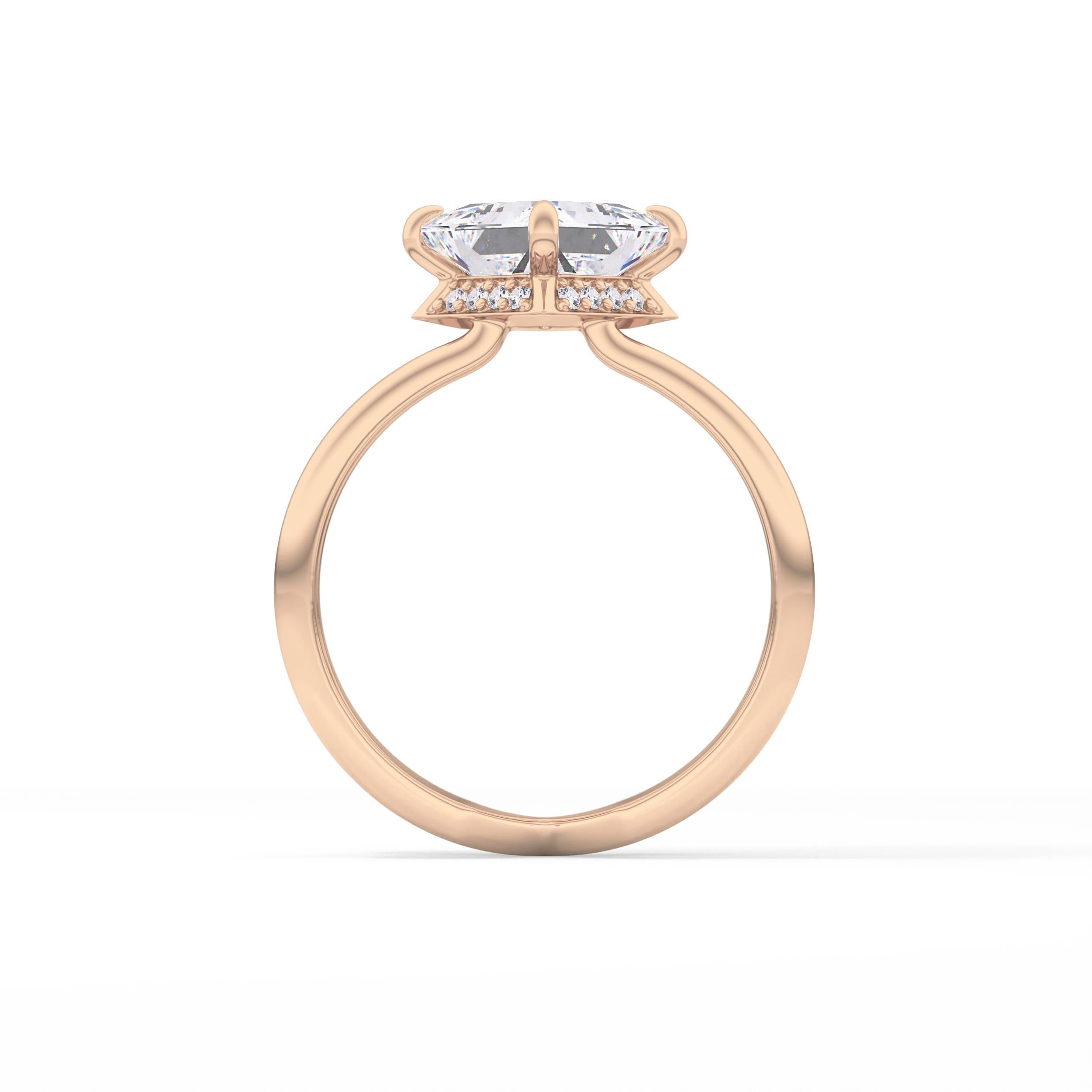 Princess Hidden Halo Lab Grown Diamond Engagement Ring