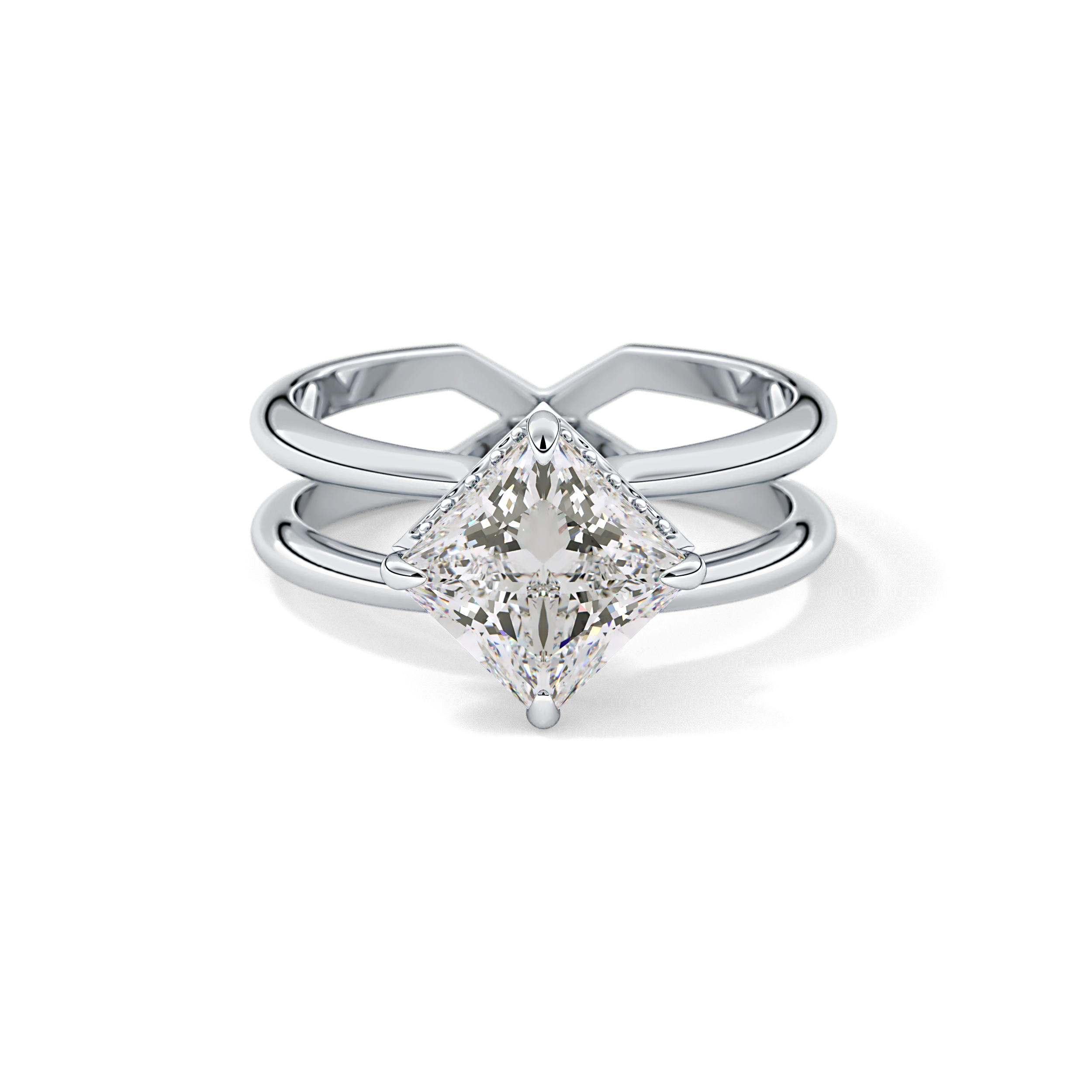 Princess Hidden Halo Lab Grown Diamond Engagement Ring