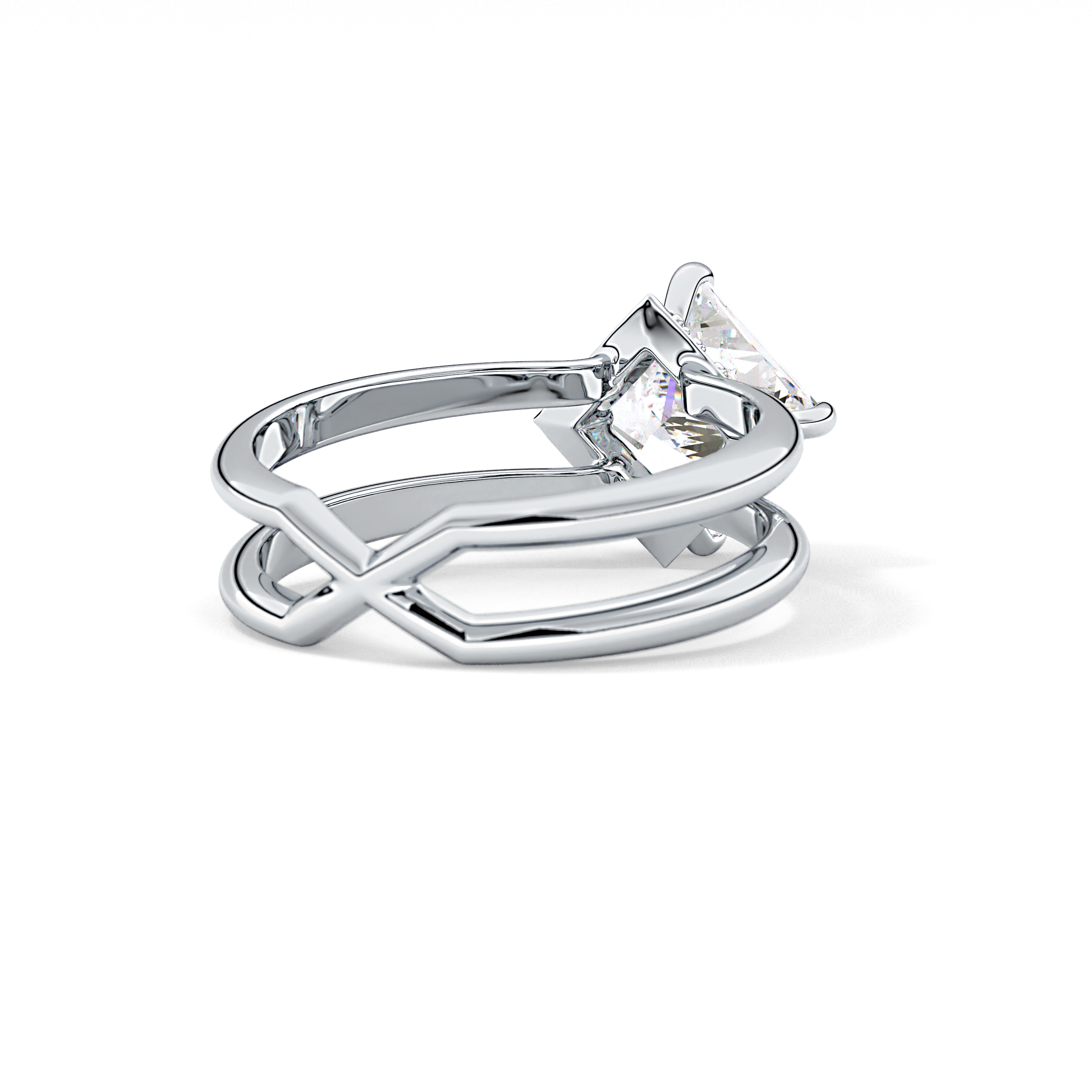 Princess Hidden Halo Lab Grown Diamond Engagement Ring