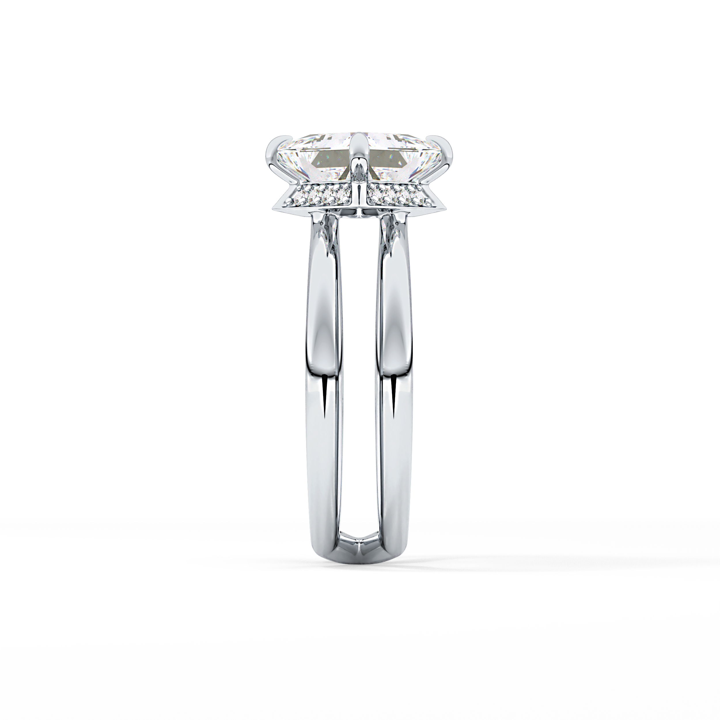 Princess Hidden Halo Lab Grown Diamond Engagement Ring