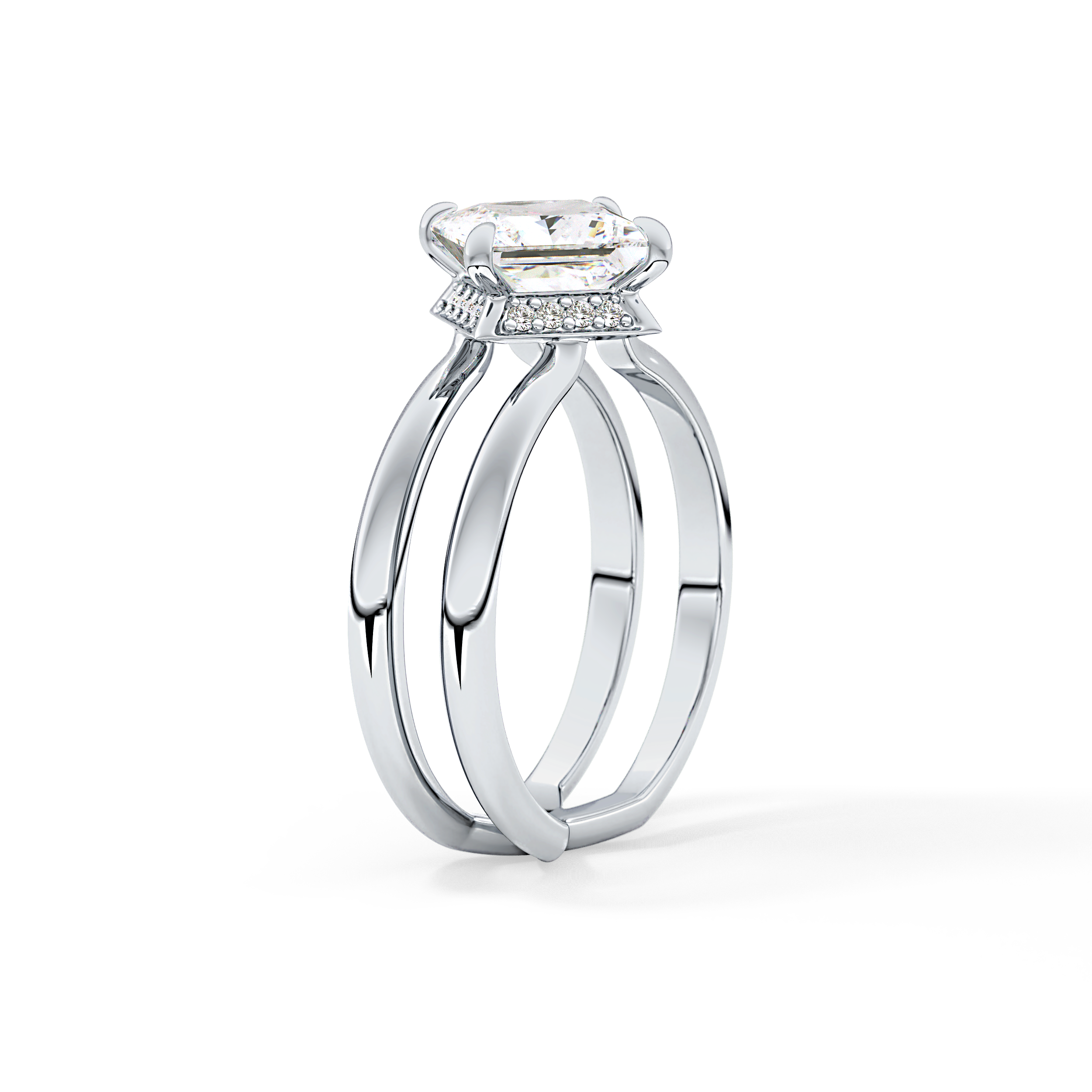 Princess Hidden Halo Lab Grown Diamond Engagement Ring
