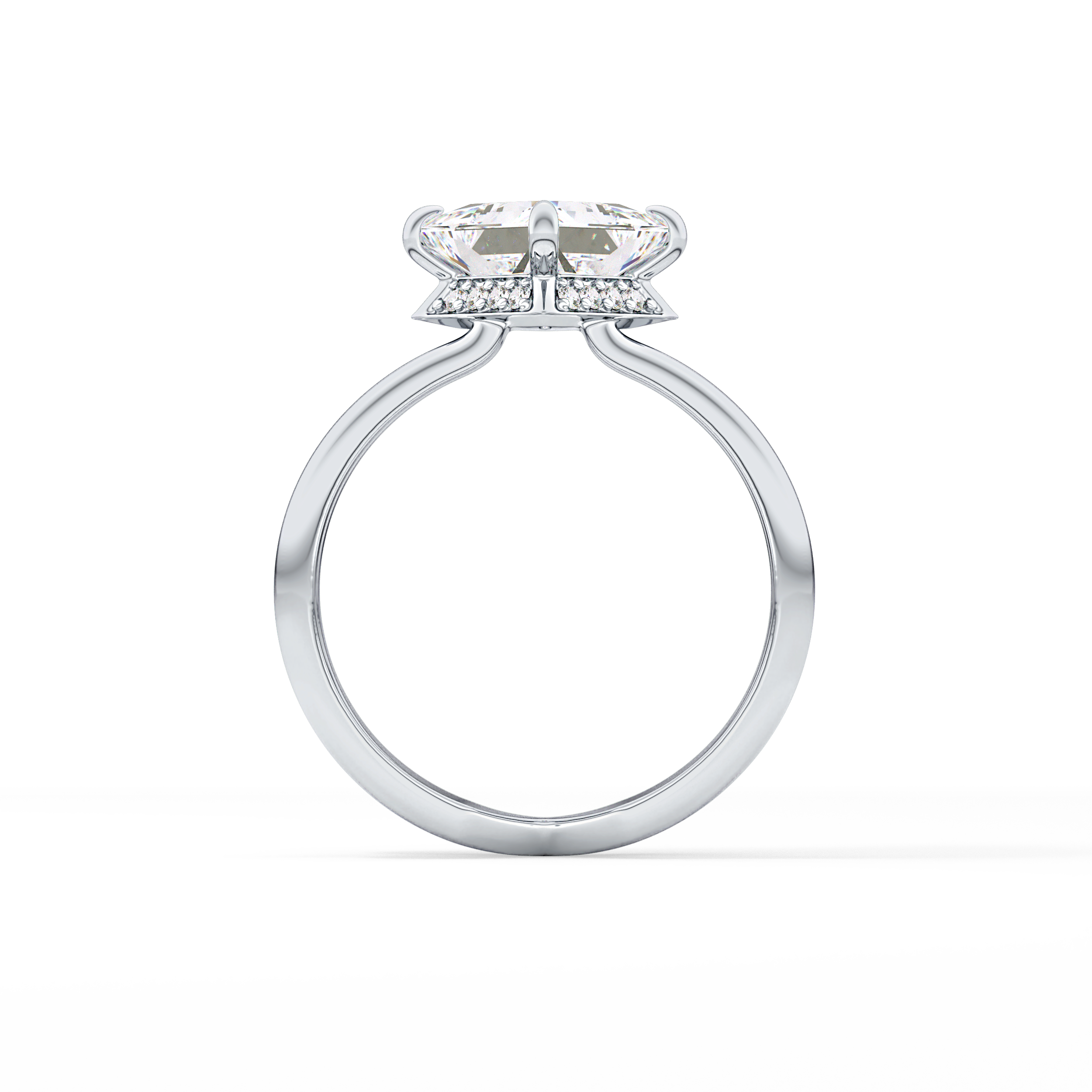 Princess Hidden Halo Lab Grown Diamond Engagement Ring