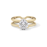 Pear Double Shank & Hidden Halo Lab Grown Diamond Engagement Ring