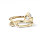 Pear Double Shank & Hidden Halo Lab Grown Diamond Engagement Ring