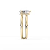 Pear Double Shank & Hidden Halo Lab Grown Diamond Engagement Ring