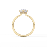 Pear Double Shank & Hidden Halo Lab Grown Diamond Engagement Ring