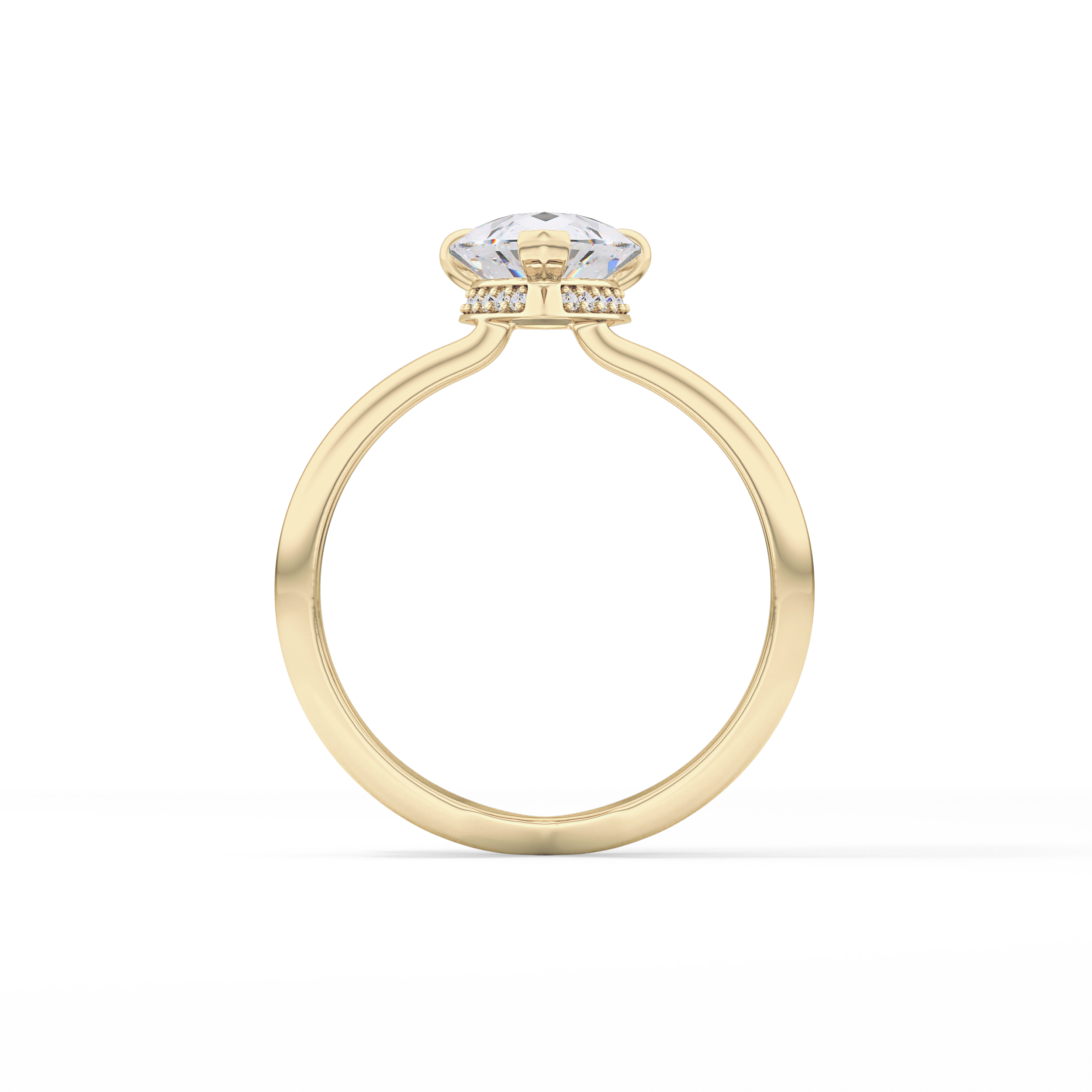 Pear Double Shank & Hidden Halo Lab Grown Diamond Engagement Ring
