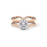 Pear Double Shank & Hidden Halo Lab Grown Diamond Engagement Ring