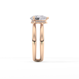 Pear Double Shank & Hidden Halo Lab Grown Diamond Engagement Ring