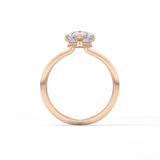 Pear Double Shank & Hidden Halo Lab Grown Diamond Engagement Ring