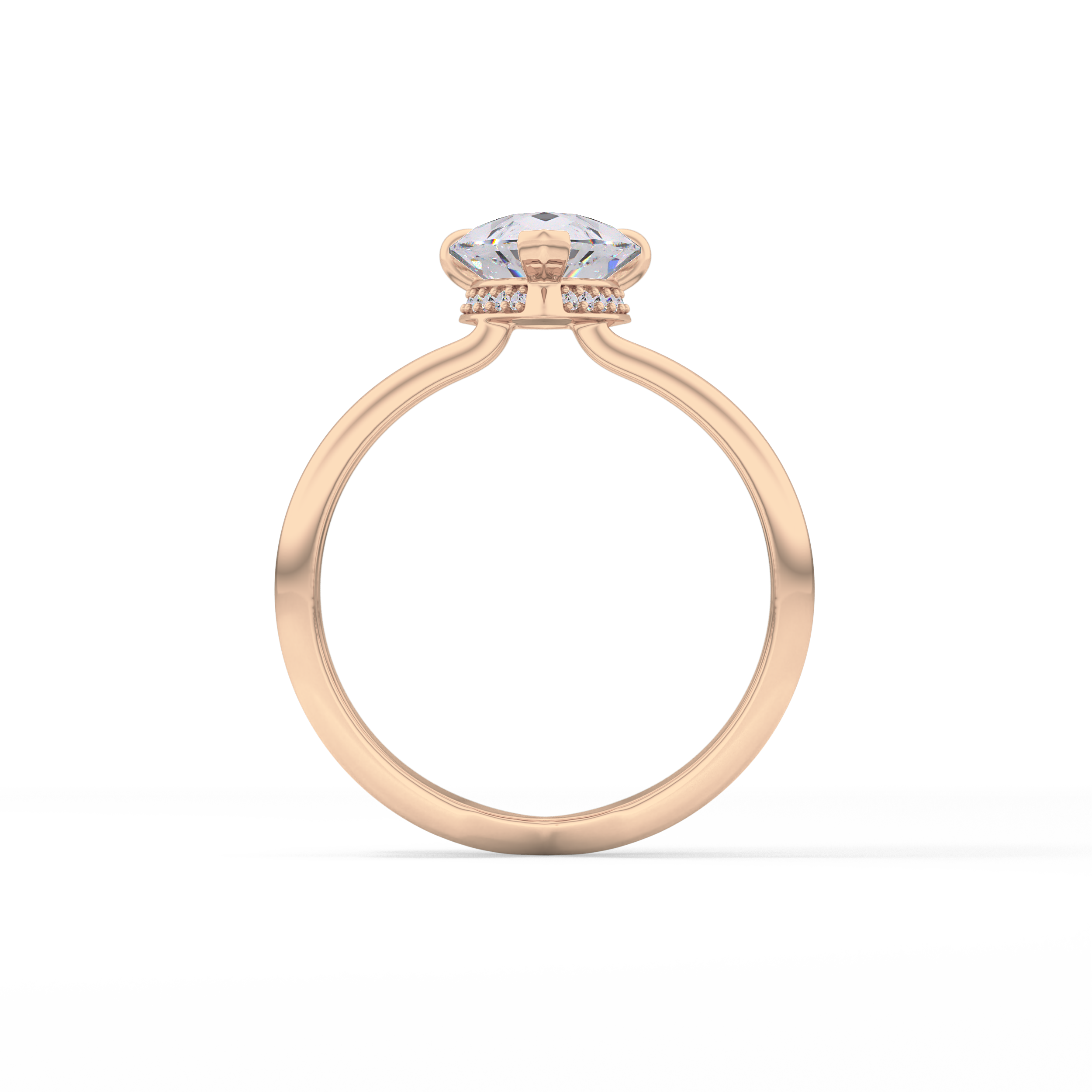 Pear Double Shank & Hidden Halo Lab Grown Diamond Engagement Ring