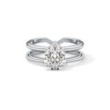 Pear Double Shank & Hidden Halo Lab Grown Diamond Engagement Ring