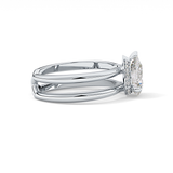 Pear Double Shank & Hidden Halo Lab Grown Diamond Engagement Ring