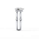 Pear Double Shank & Hidden Halo Lab Grown Diamond Engagement Ring