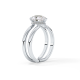 Pear Double Shank & Hidden Halo Lab Grown Diamond Engagement Ring