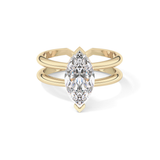 Marquise Double Shank & Hidden Halo Lab Grown Diamond Engagement Ring